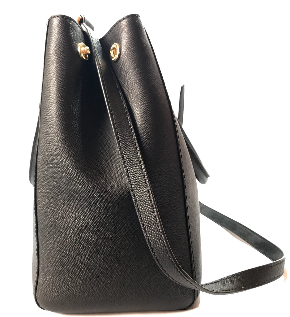 Michael Kors Black Saffiano Jet Set Leather Bag | Gently Used |