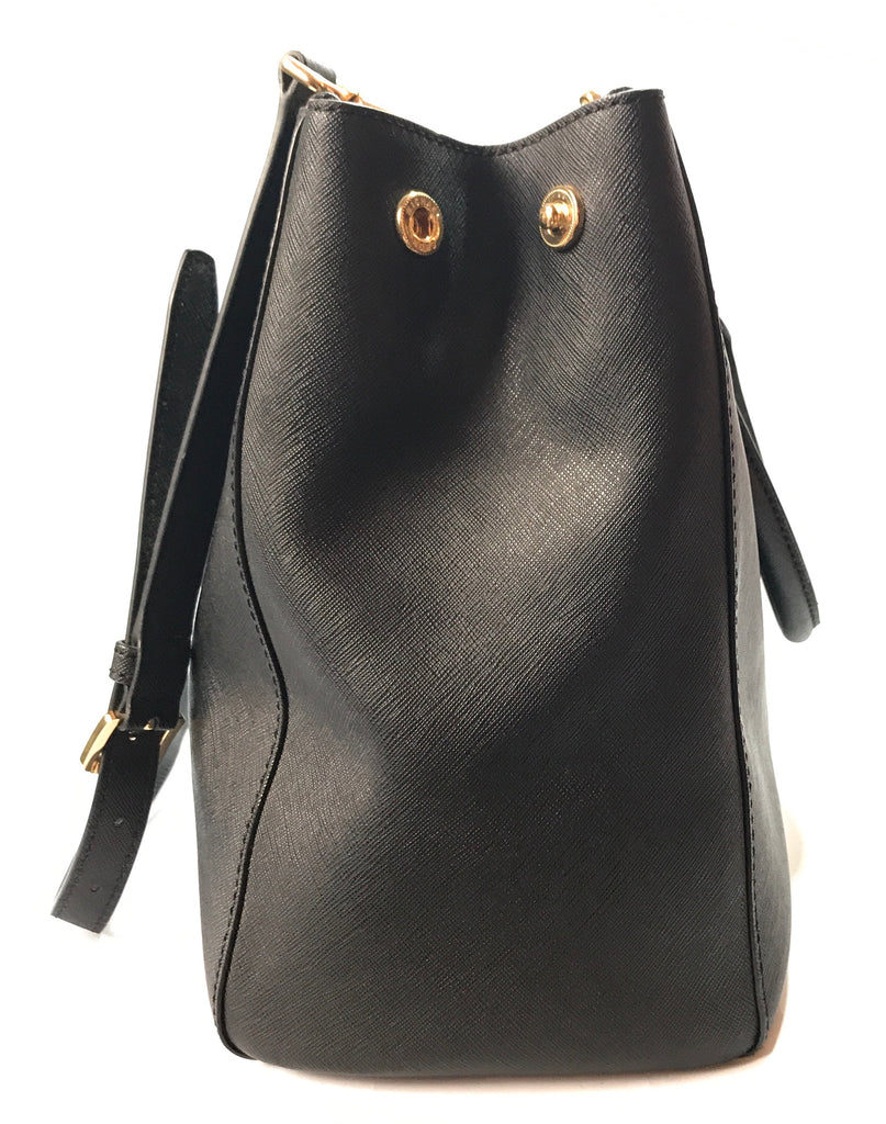 Michael Kors Black Saffiano Jet Set Leather Bag | Gently Used |