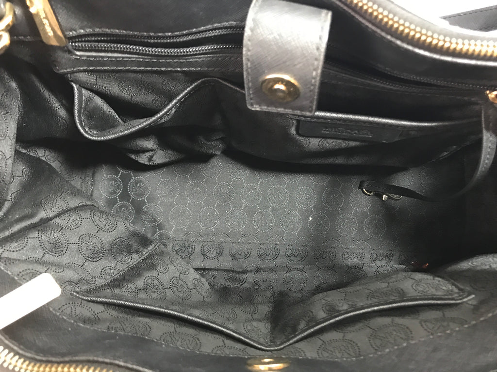 Michael Kors Black Saffiano Jet Set Leather Bag | Gently Used |