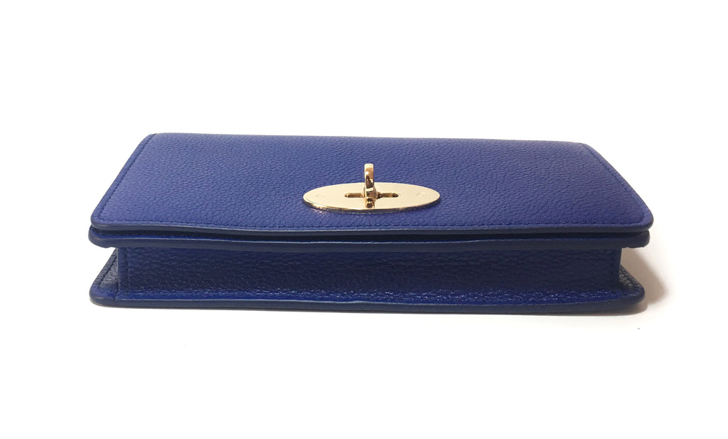 Mulberry Bayswater Cobalt Blue Leather Wallet On Chain Clutch | Brand New |