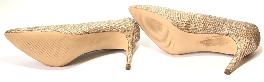New Look Gold Glitter Pointed Pumps | Like New |