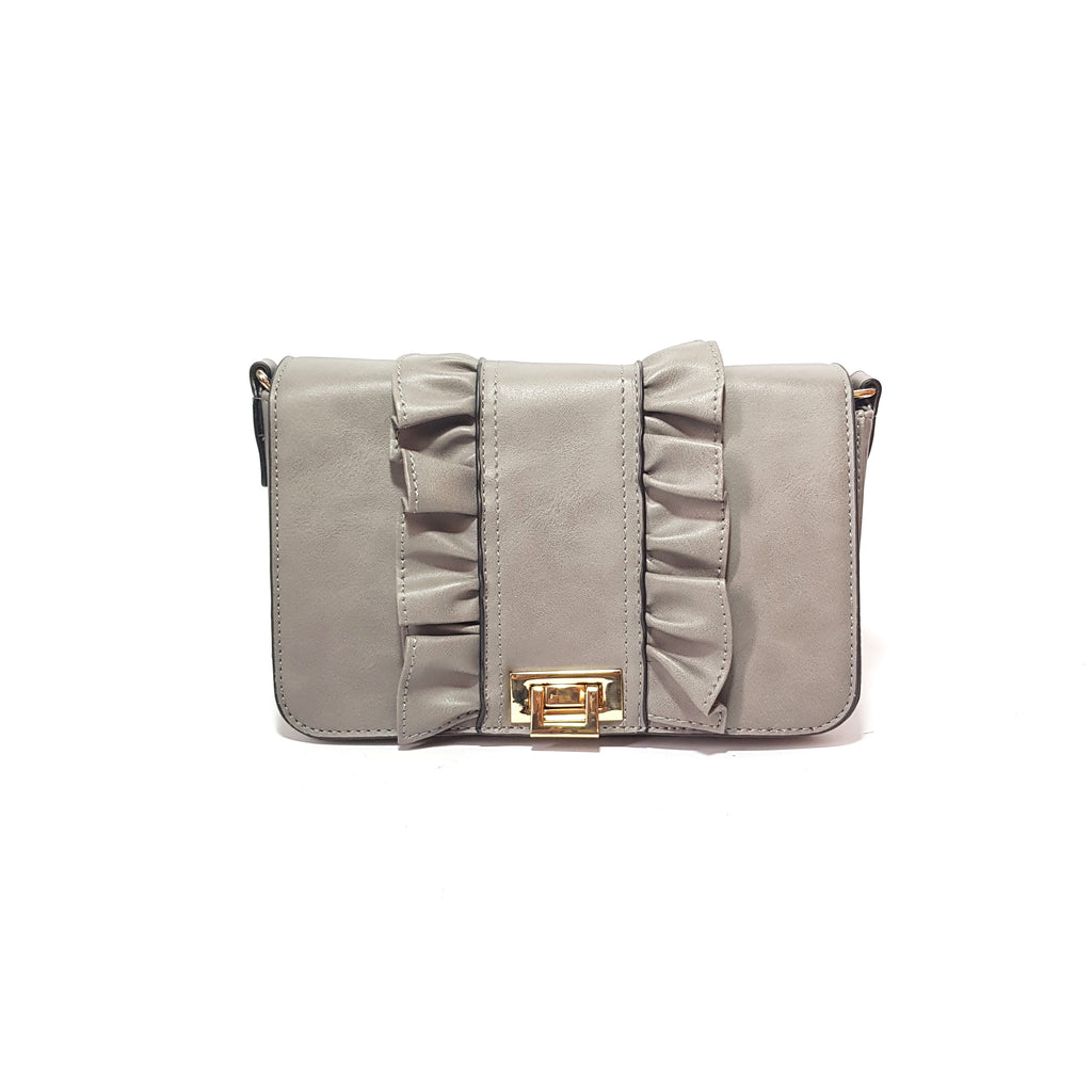 New Look Grey Ruffle Shoulder Bag | Brand New |