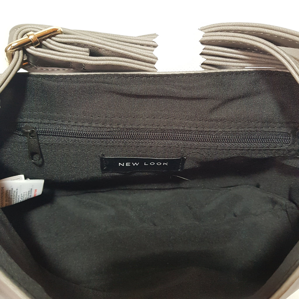 New Look Grey Ruffle Shoulder Bag | Brand New |
