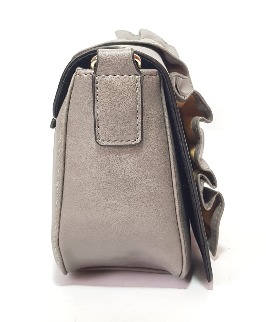 New Look Grey Ruffle Shoulder Bag | Brand New |