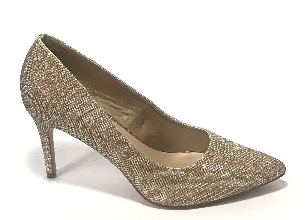 New Look Silver Gold Glitter Pointed Pumps | Gently Used |
