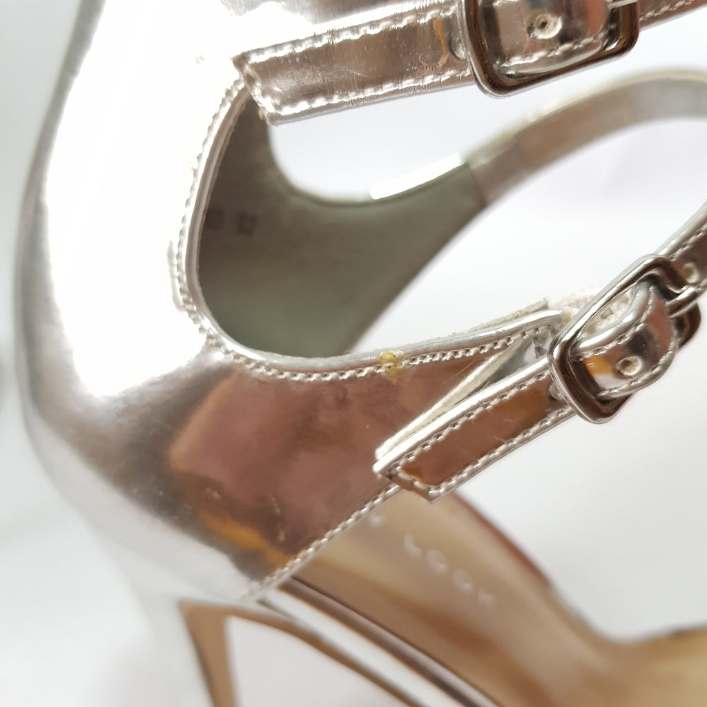 New Look Silver Patent Strappy Heels | Pre Loved |