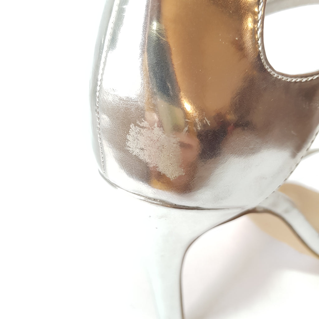 New Look Silver Patent Strappy Heels | Pre Loved |