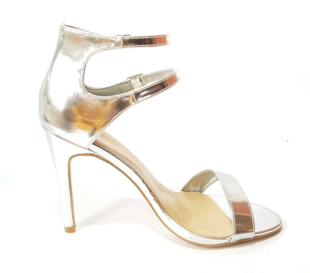 New Look Silver Patent Strappy Heels | Pre Loved |