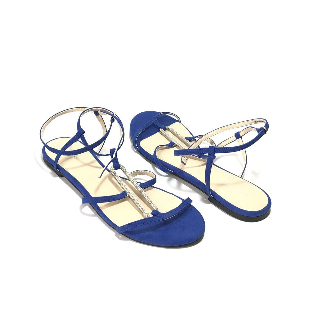 NIne West Cobalt Blue Rhinestone Sandals | Brand New |
