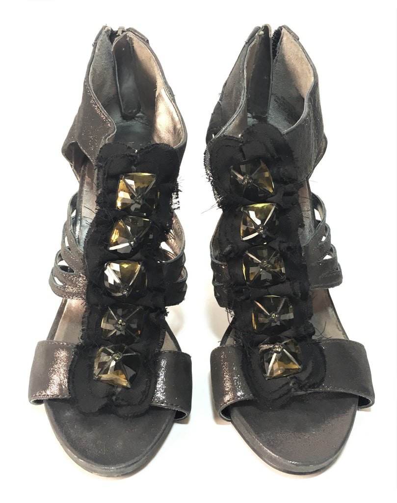 Nine West Metallic Grey Rockstone Heels | Gently Used |