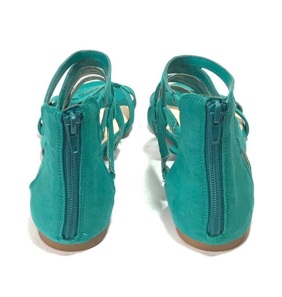 Nine West Teal Suede Zip Gladiator Sandals | Brand New |