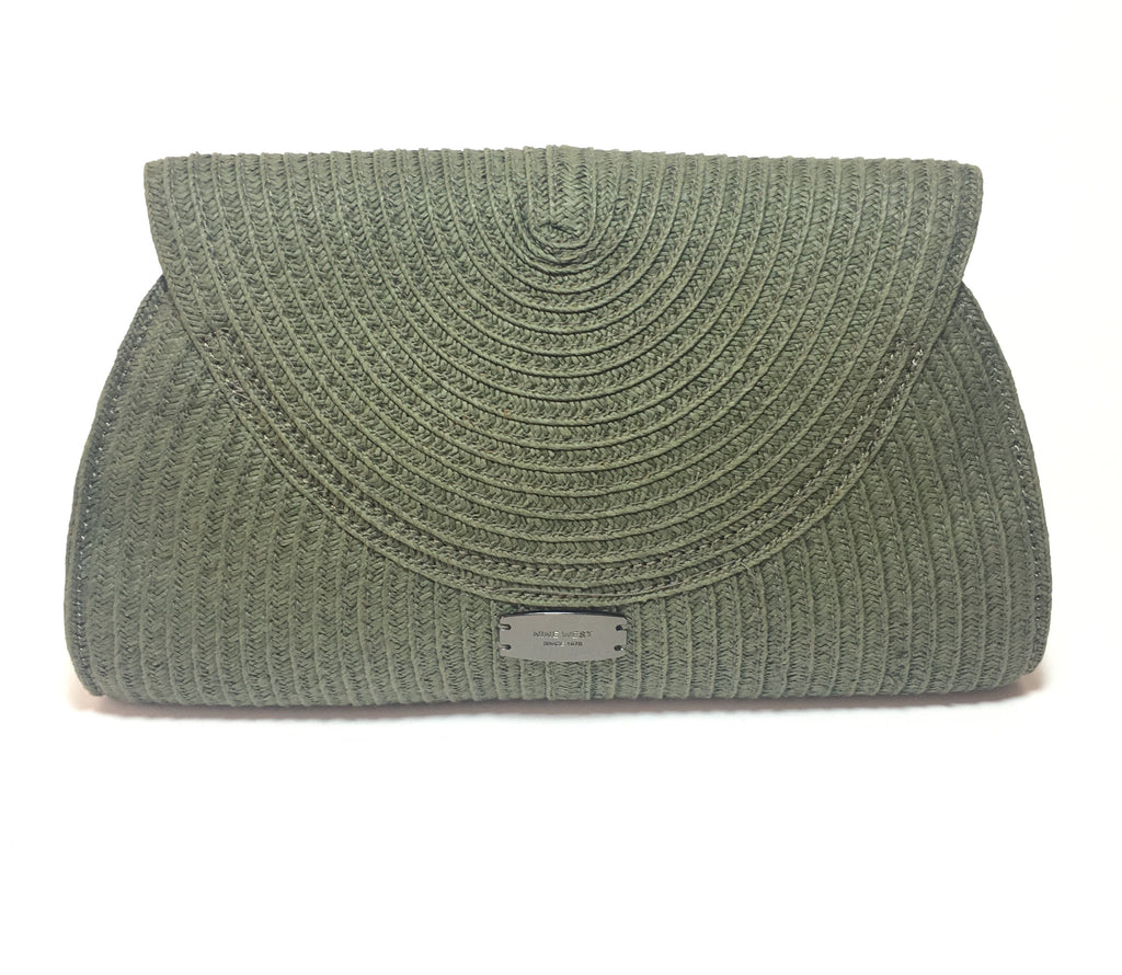 Nine West Olive Green Woven Clutch | Like New |