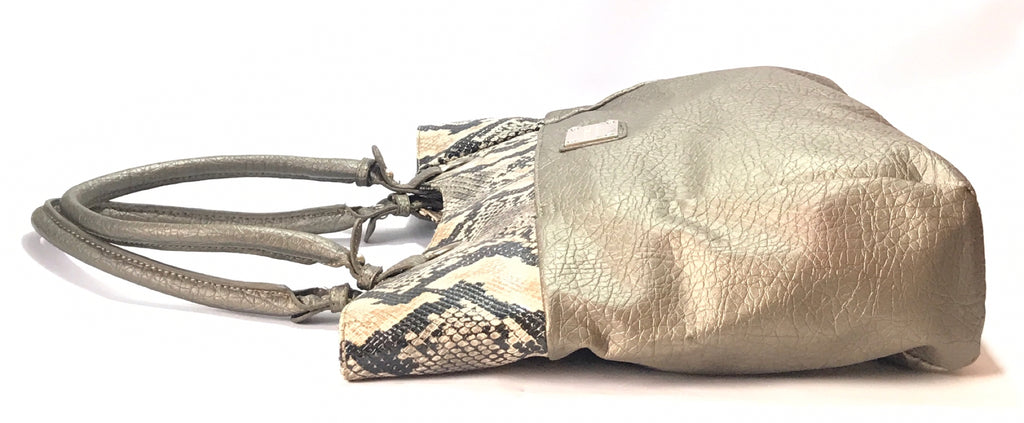 Nine West Silver Snakeskin Shoulder Bag | Gently Used |