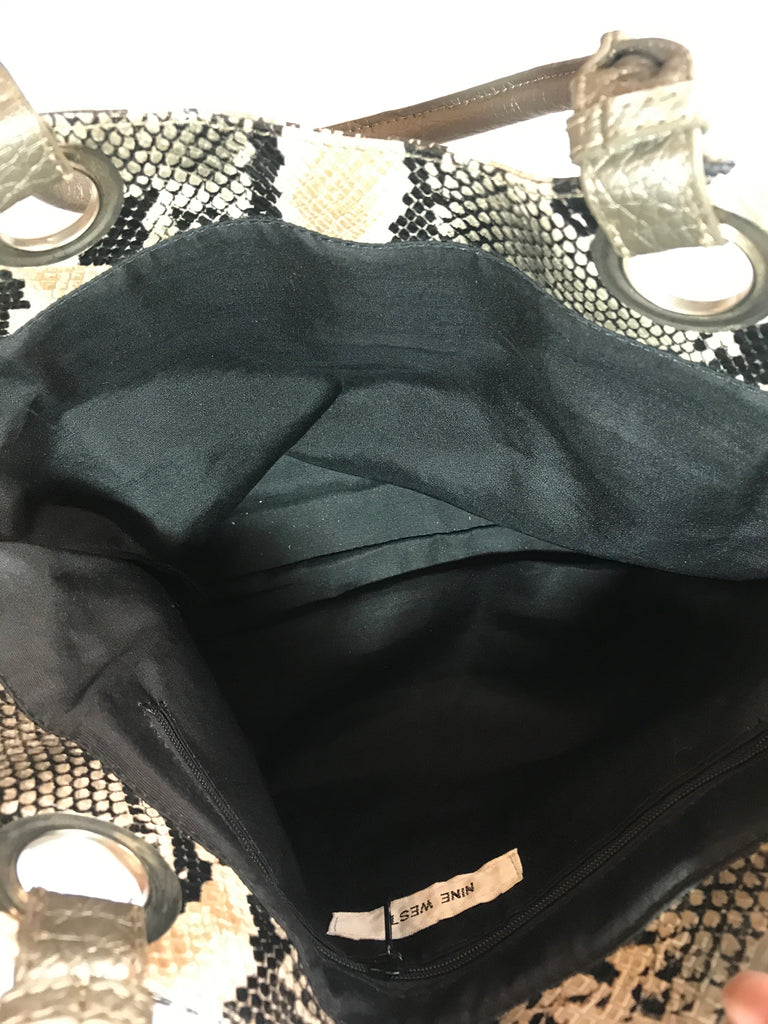 Nine West Silver Snakeskin Shoulder Bag | Gently Used |