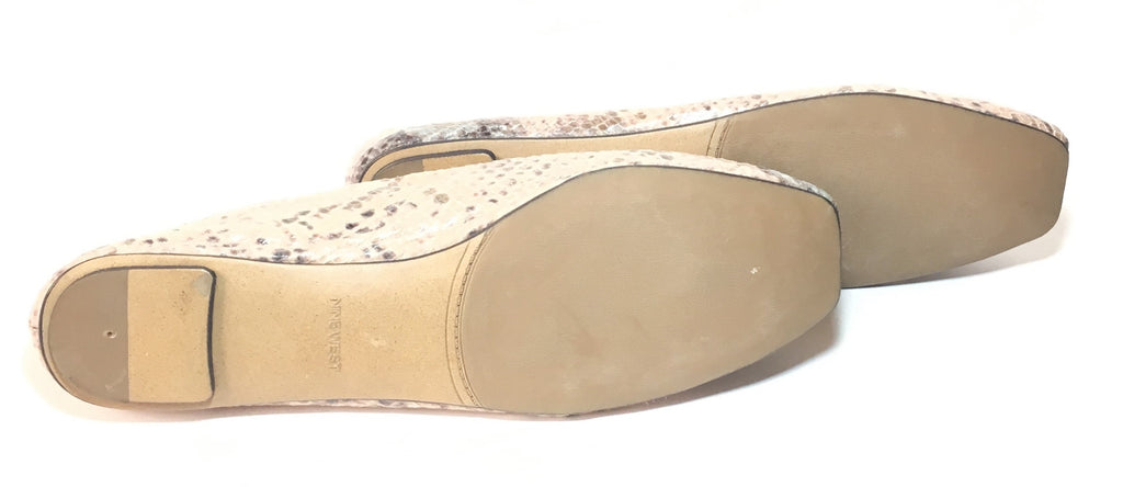 Nine West Pink Snakeskin Square Toe Flat Pumps | Like New |