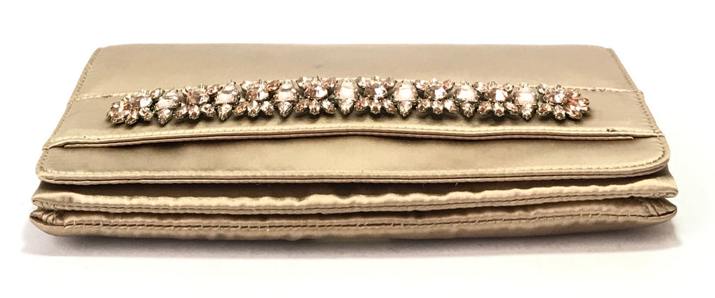 Nine West Taupe Satin Rhinestones Clutch | Gently Used |