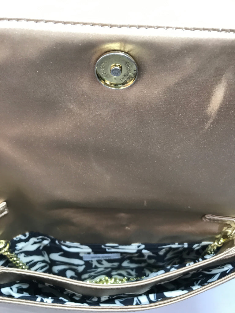 Nine West Taupe Satin Rhinestones Clutch | Gently Used |