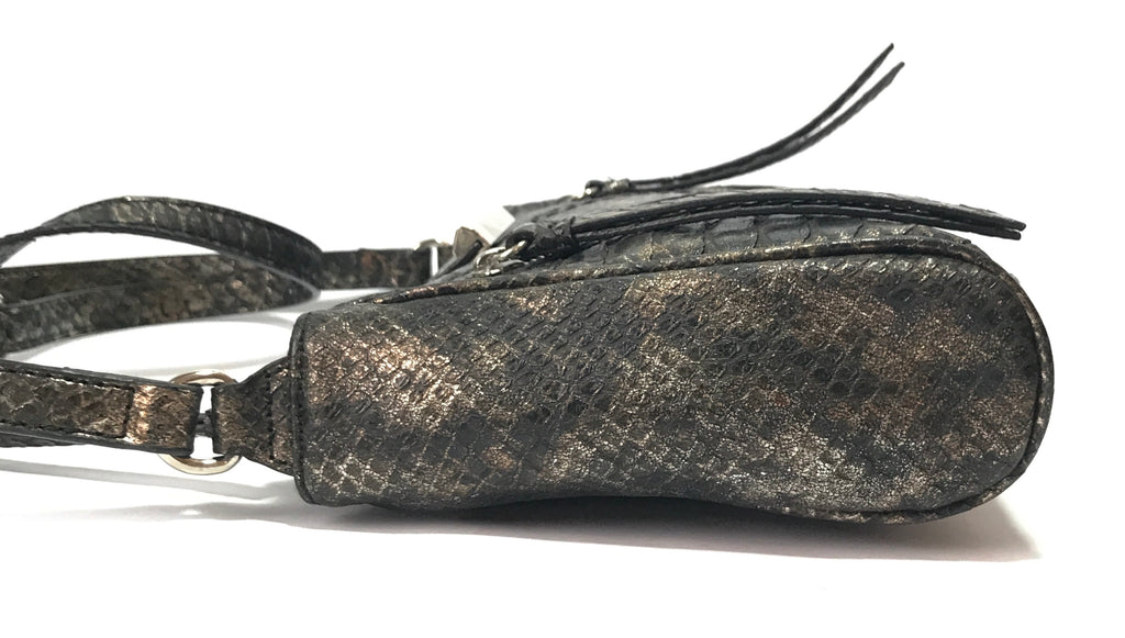 Nine West Dark Grey & Bronze Snakeskin Cross Body Bag | Like New |