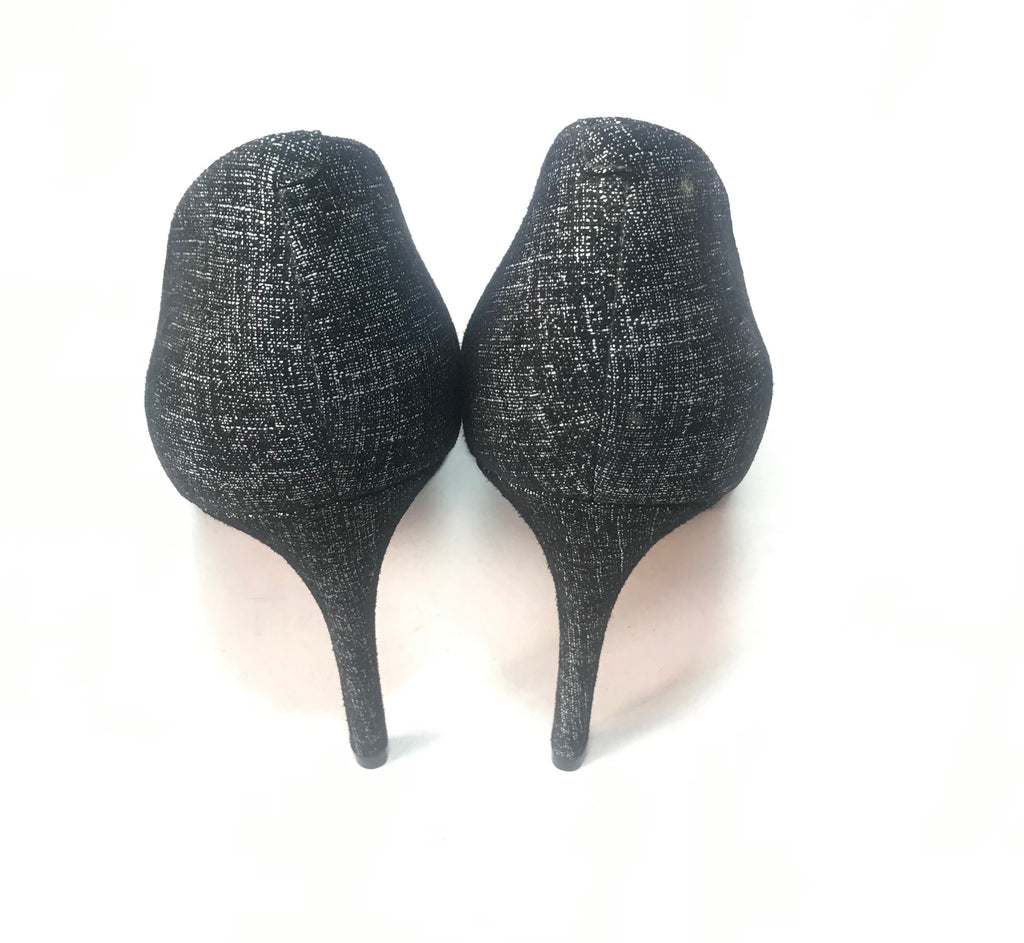 Nine West Grey Printed Peep Toe Heels | Like New |