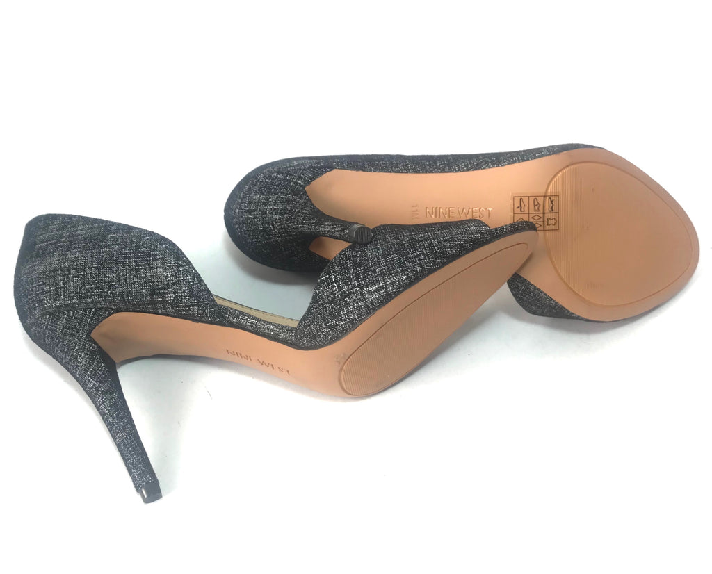 Nine West Grey Printed Peep Toe Heels | Like New |