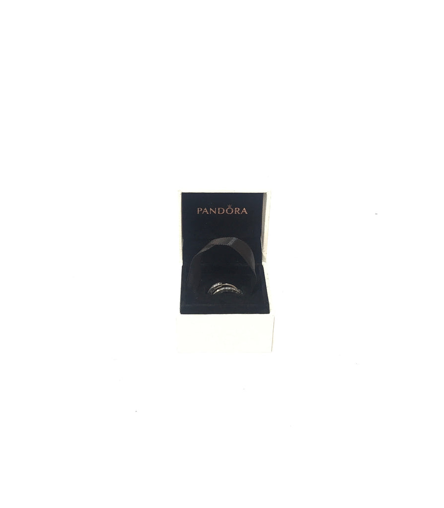 PANDORA Sterling Silver Zircon Hoop Earrings | Like New |