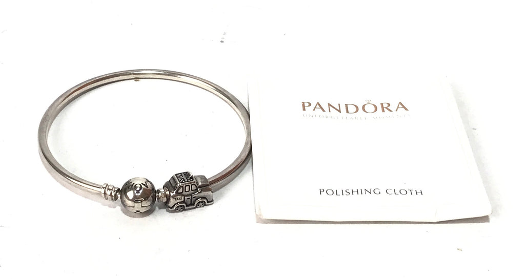 Pandora Car Charm Silver Bangle | Pre Loved |