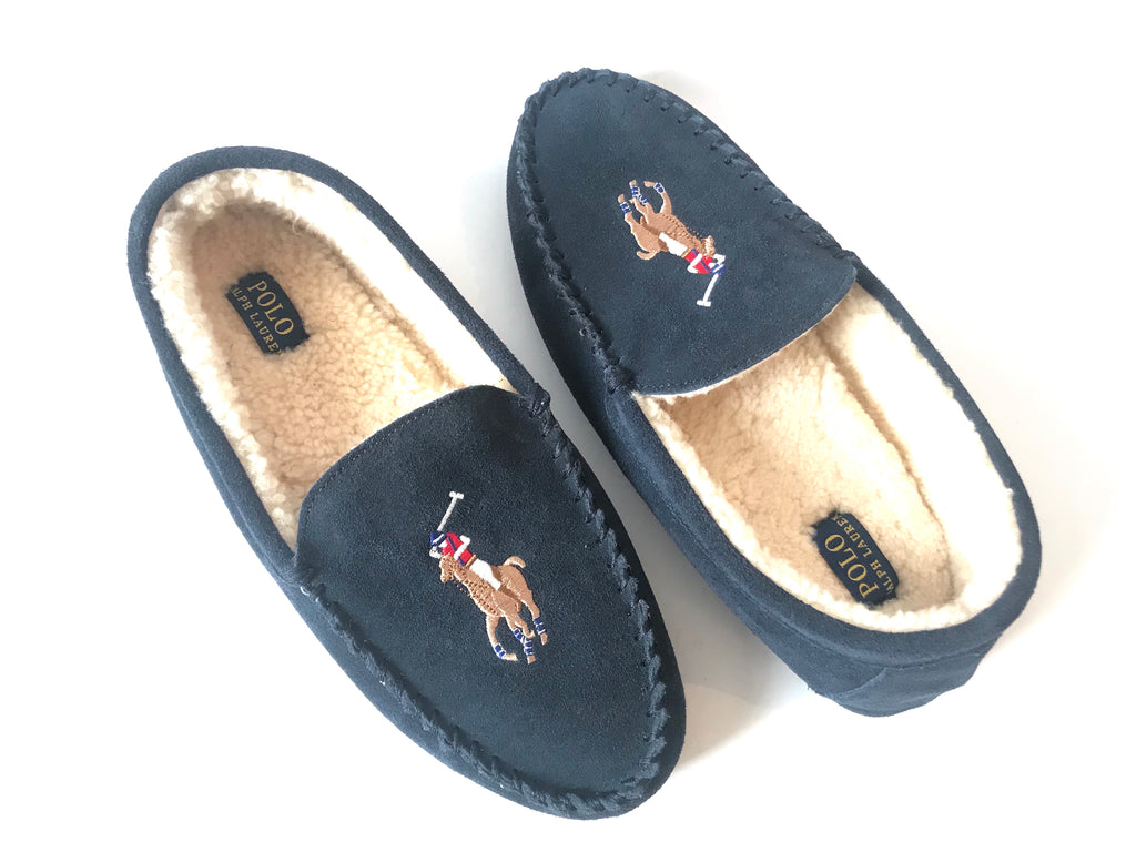 POLO Ralph Lauren Men's Markel Moccasin Sheepskin Slippers | Brand New |