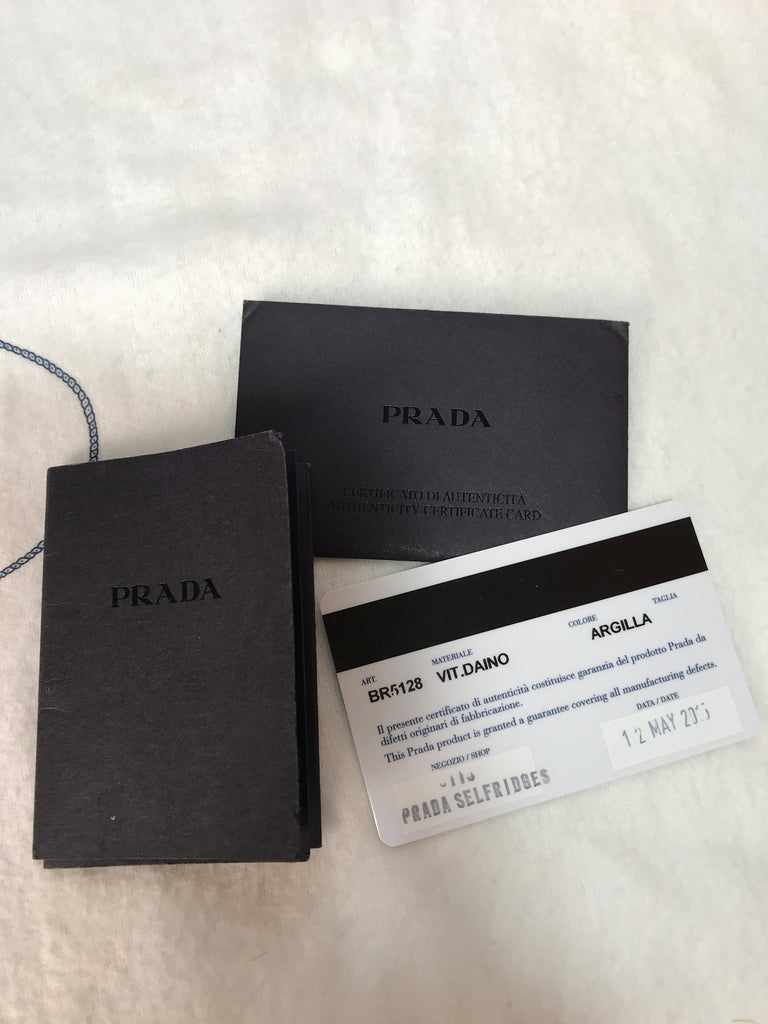 Prada Grey Pebbled Leather Tote | Gently Used |