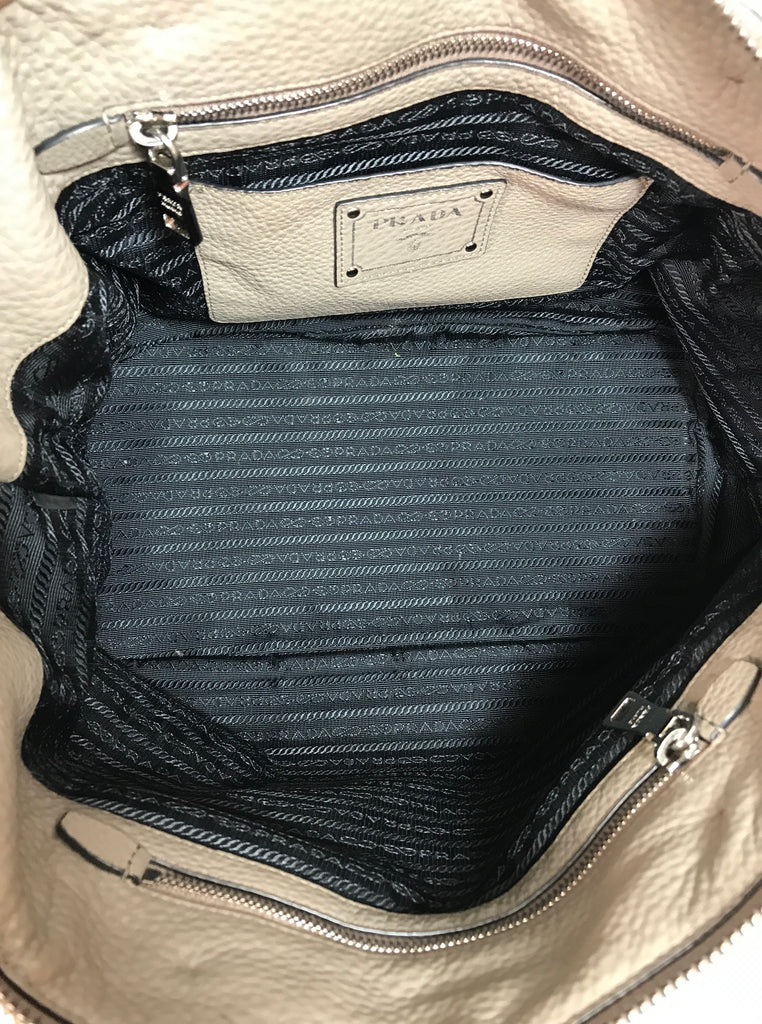 Prada Grey Pebbled Leather Tote | Gently Used |