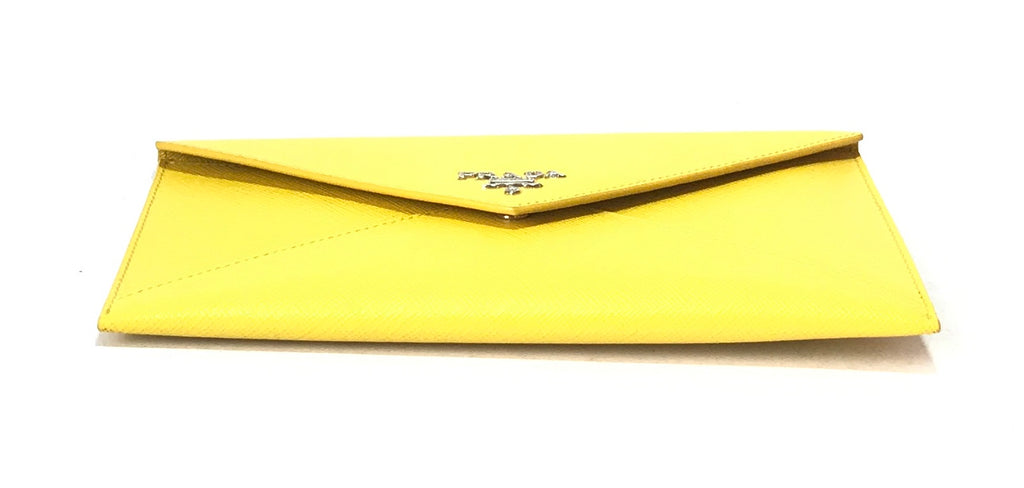 Prada Yellow Saffiano Leather Envelope Wallet | Brand New |