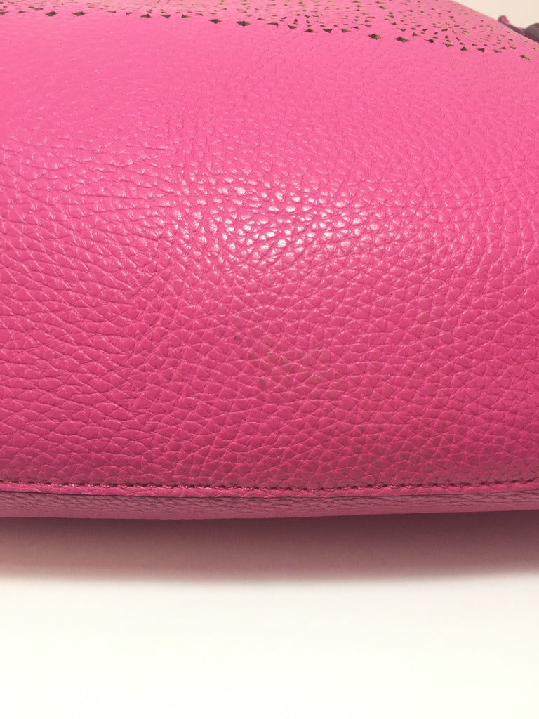 LAUREN Ralph Lauren Fuchsia Pebbled Faux Leather Reversible Tote | Brand New |