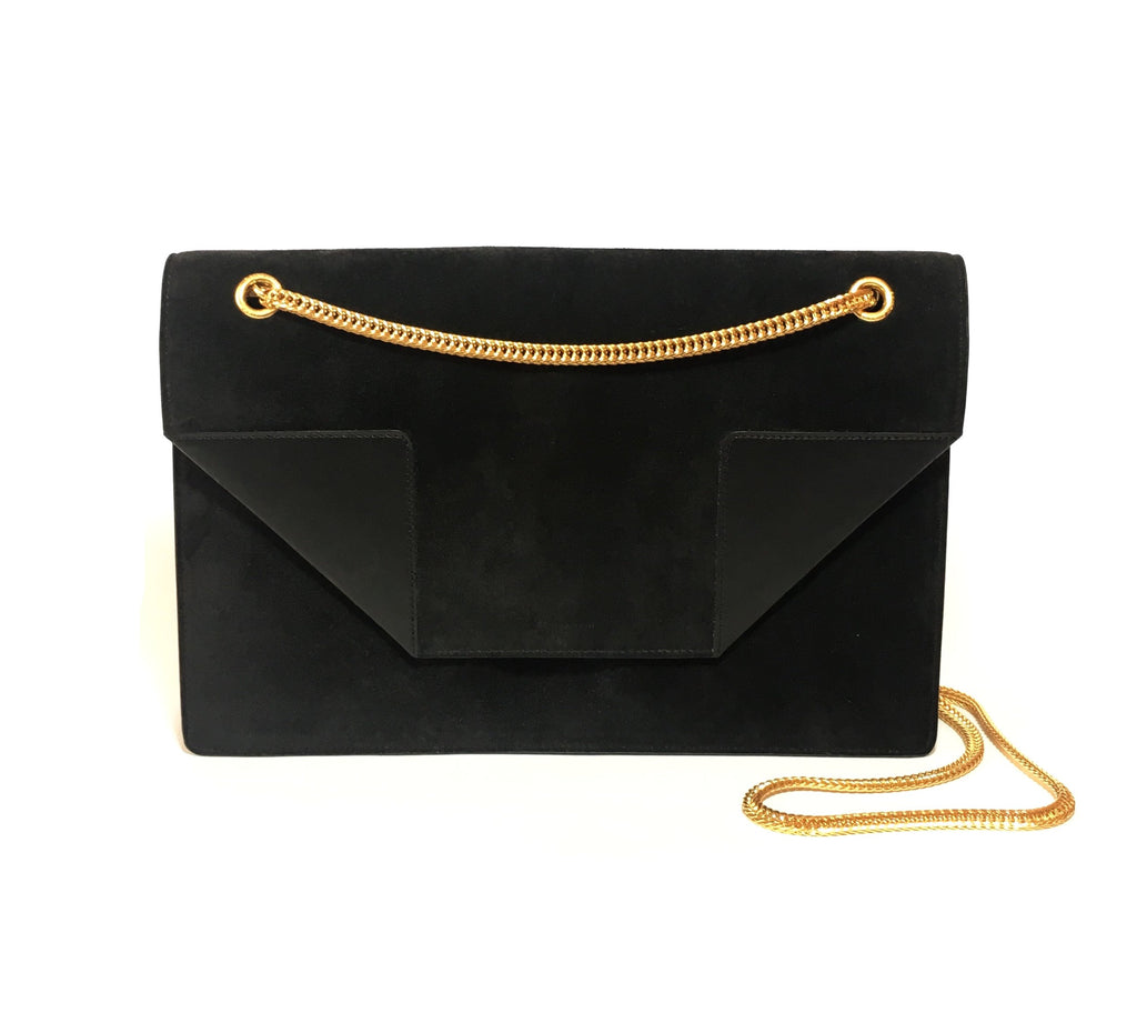 Saint Laurent 'Betty' Black Suede Medium Shoulder Bag | Pre Loved |