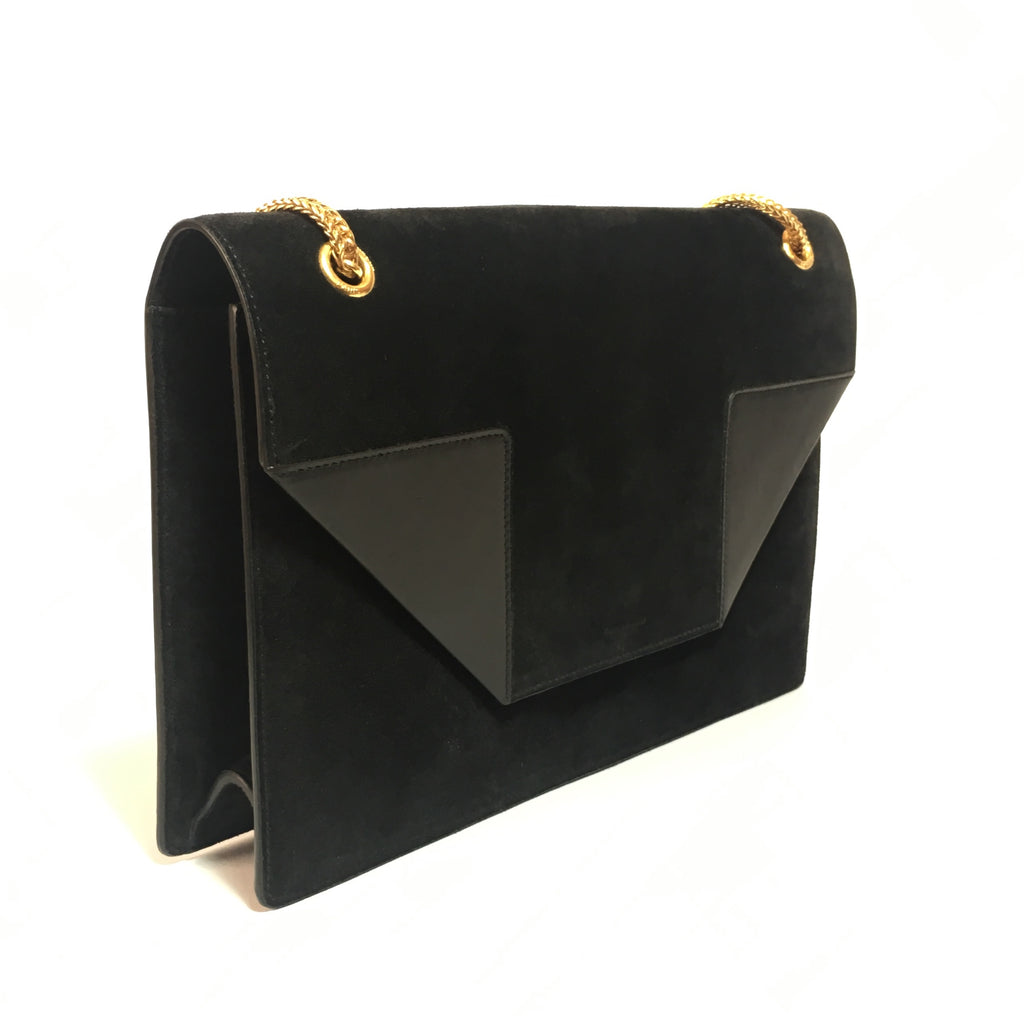 Saint Laurent 'Betty' Black Suede Medium Shoulder Bag | Pre Loved |