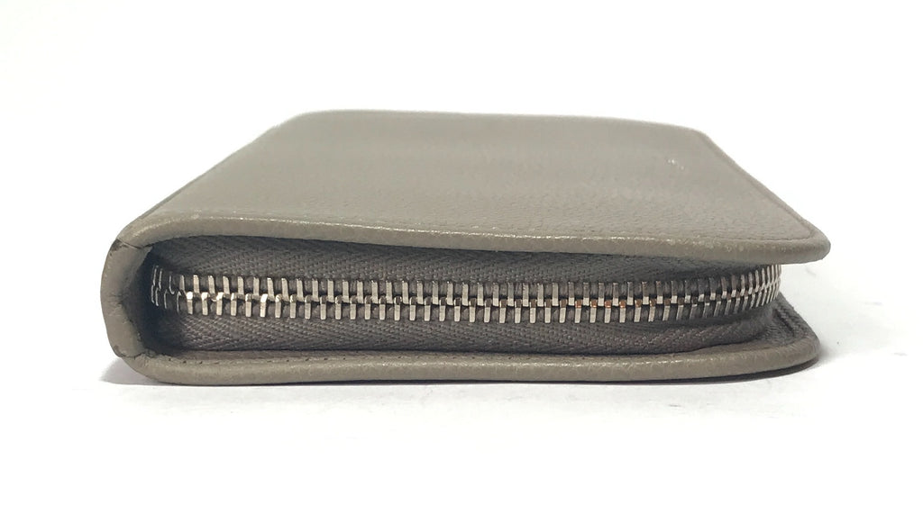Saint Laurent Grey Leather Zip Around Wallet | Gently Used |