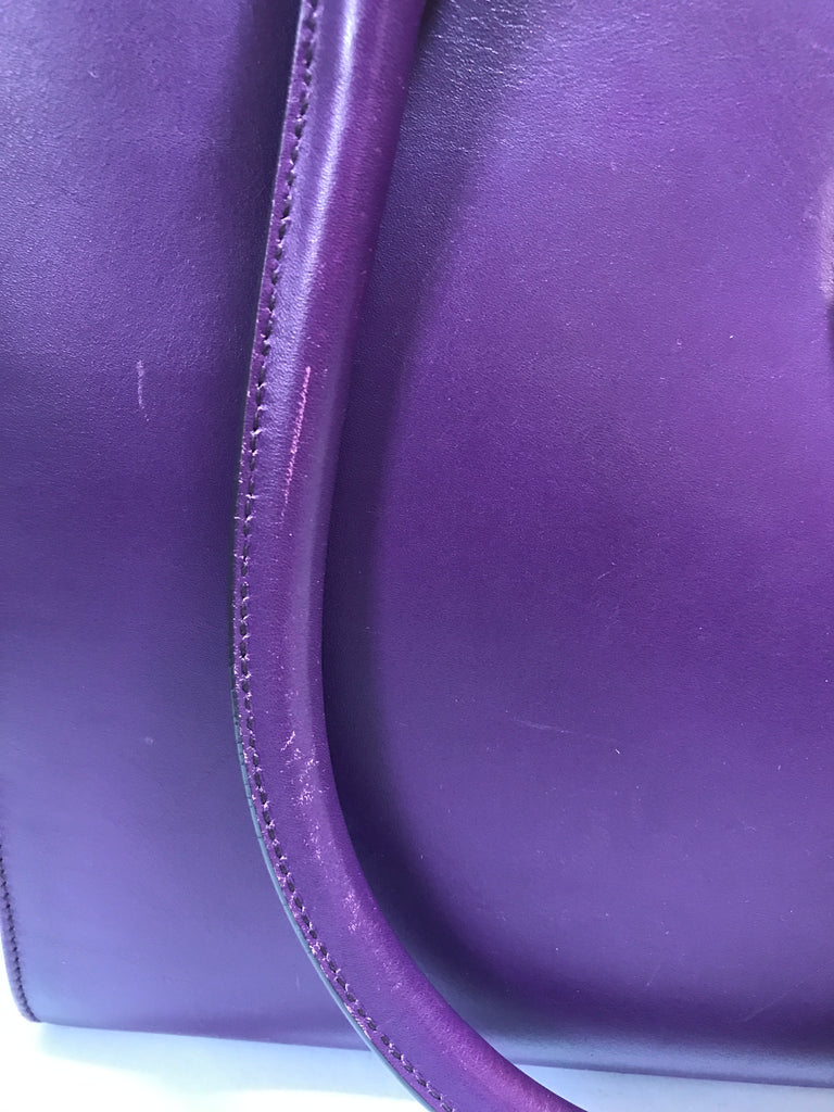 Salvatore Ferragamo Purple Leather Tote Bag | Pre Loved |