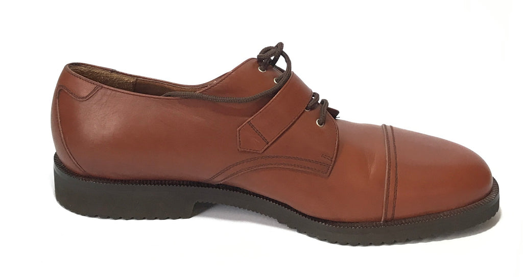 Salvatore Ferragamo Studio Tan Leather Men's Shoes | Brand New |