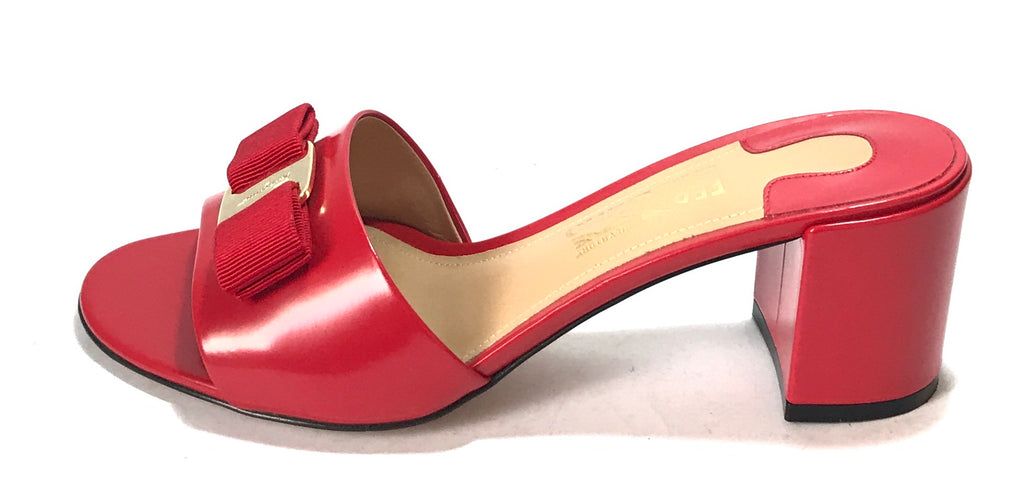 Salvatore Ferragamo 'Eolie' Red Block Heels | Gently Used |