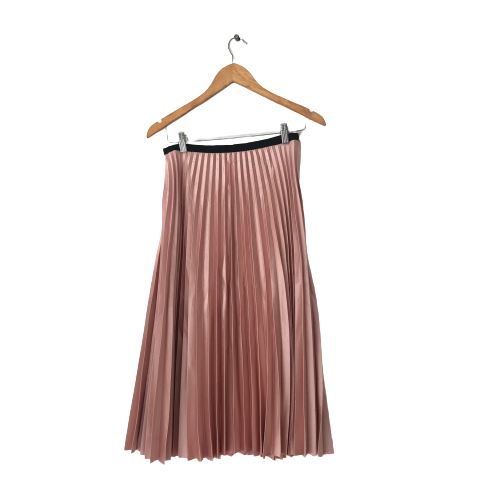 ZARA Pink Pleated Midi Skirt | Gently Used |