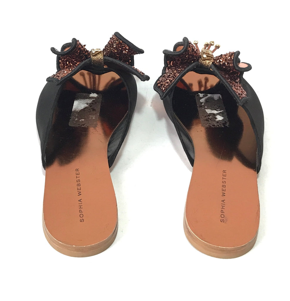 Sophia Webster Bronze Lana Butterfly Slides | Brand New |