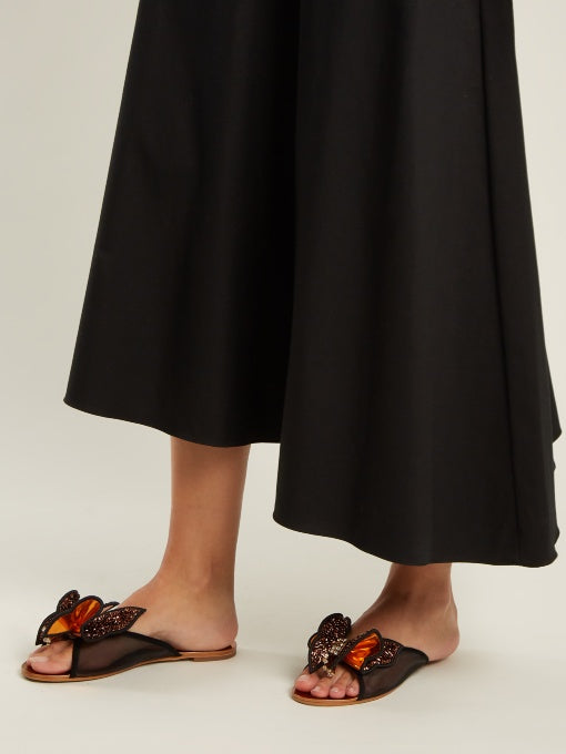 Sophia Webster Bronze Lana Butterfly Slides | Brand New |
