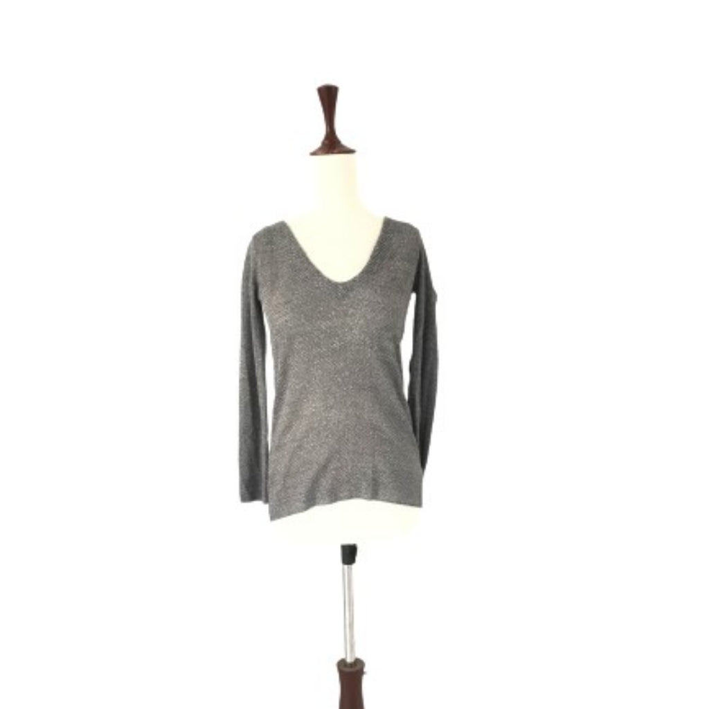 ZARA Grey Shimmer Knit Sweater | Brand New |