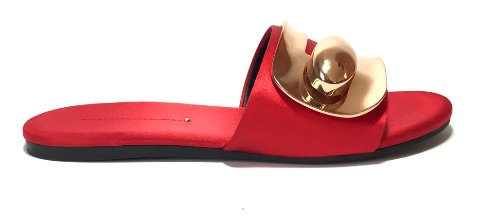 Stella Luna Red & Gold Satin Slides | Gently Used |
