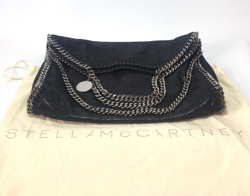 Stella McCartney Ruthenium Falabella Shiny Dotted Chamois Fold Over Tote | Like New |