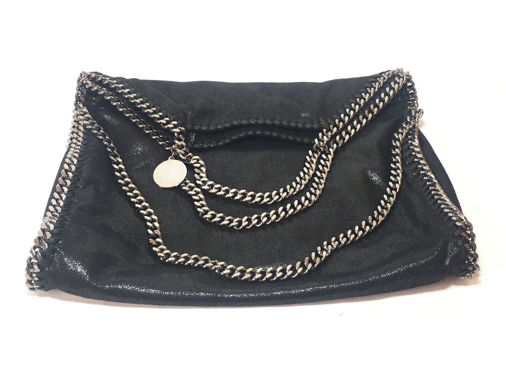 Stella McCartney Ruthenium Falabella Shiny Dotted Chamois Fold Over Tote | Like New |