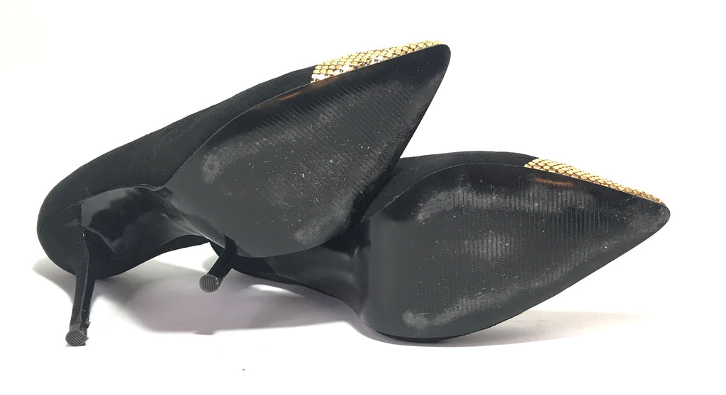 Steve Madden Black & Gold Suede Stiletto Pumps | Gently Used |