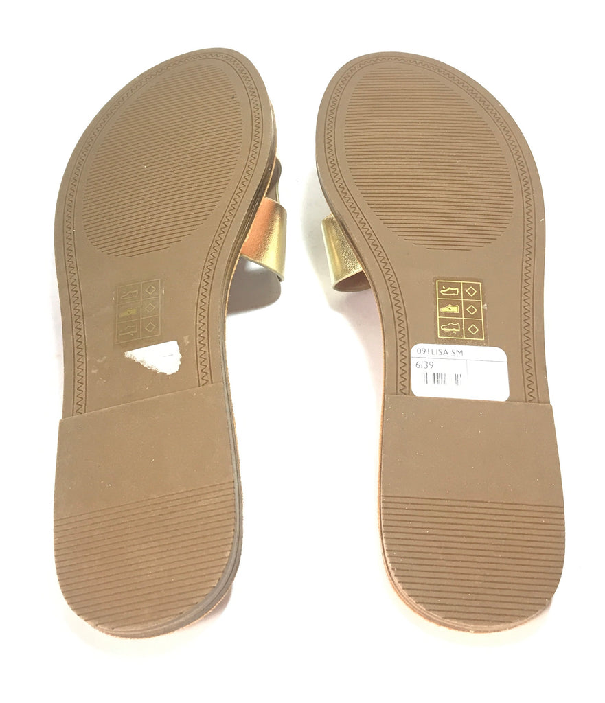 Steve Madden Gold LISA Slides | Brand New |