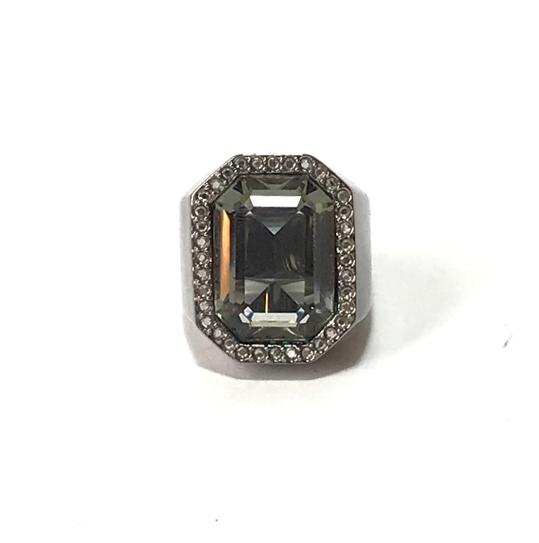 Swarovski Large Grey Rhinestone Ring  | Like New |