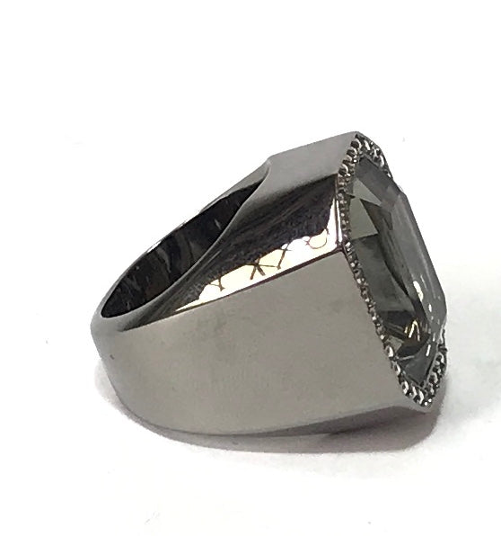 Swarovski Large Grey Rhinestone Ring  | Like New |