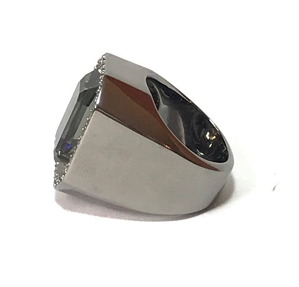 Swarovski Large Grey Rhinestone Ring  | Like New |