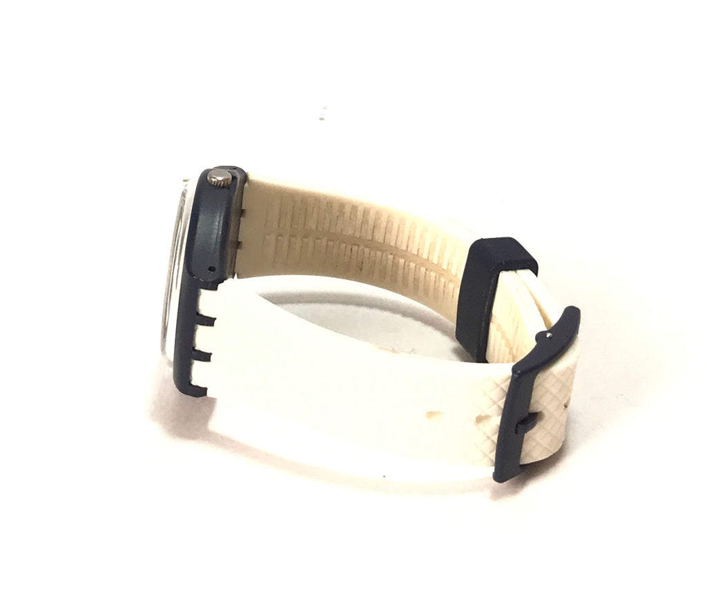 Swatch White & Navy Unisex Wrist Watch | Like New |